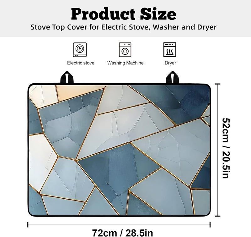 AOHMPT Multi-Design Stove Top Cover for Glass/Electric Stoves - 3-in-1 Heat-Resistant Protector Mat, Non-Slip Drying Rack 28"x20" - Image 2